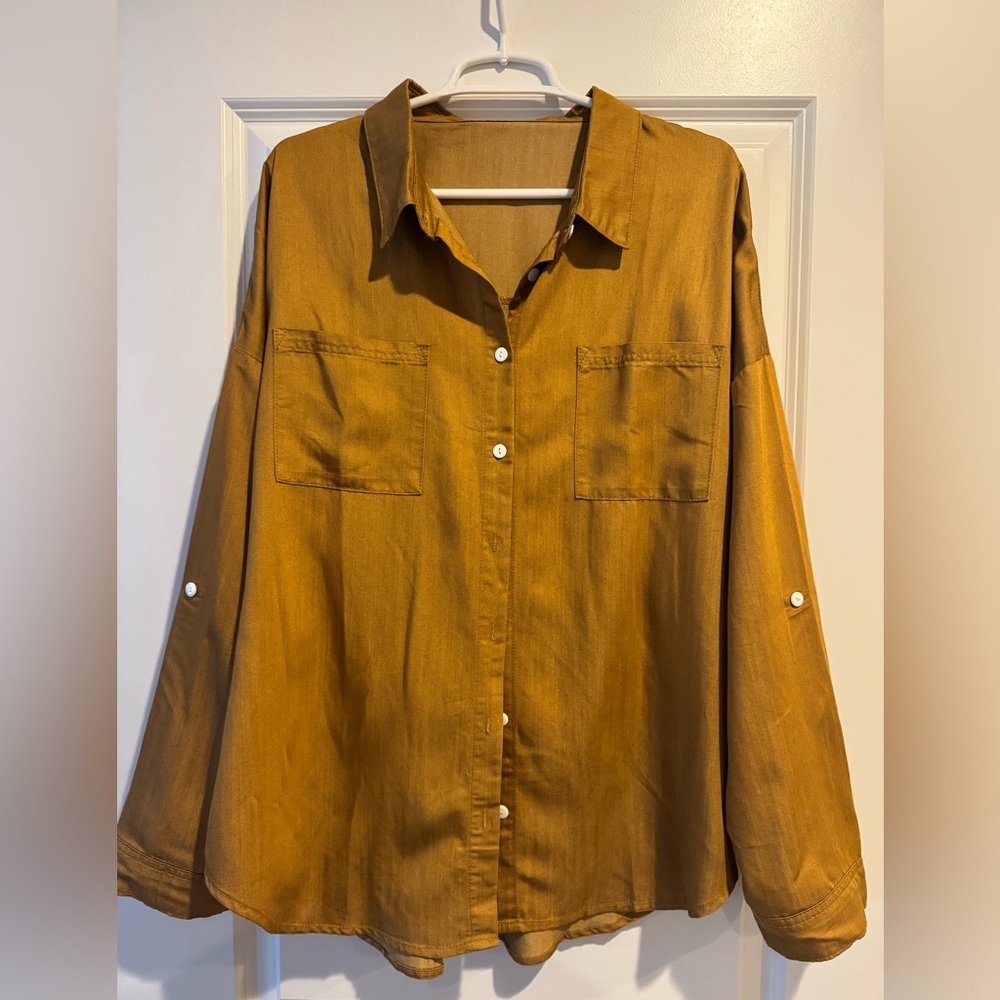 Dark Yellow Button-Up Shirt